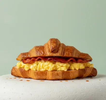 crossaint egg sandwich