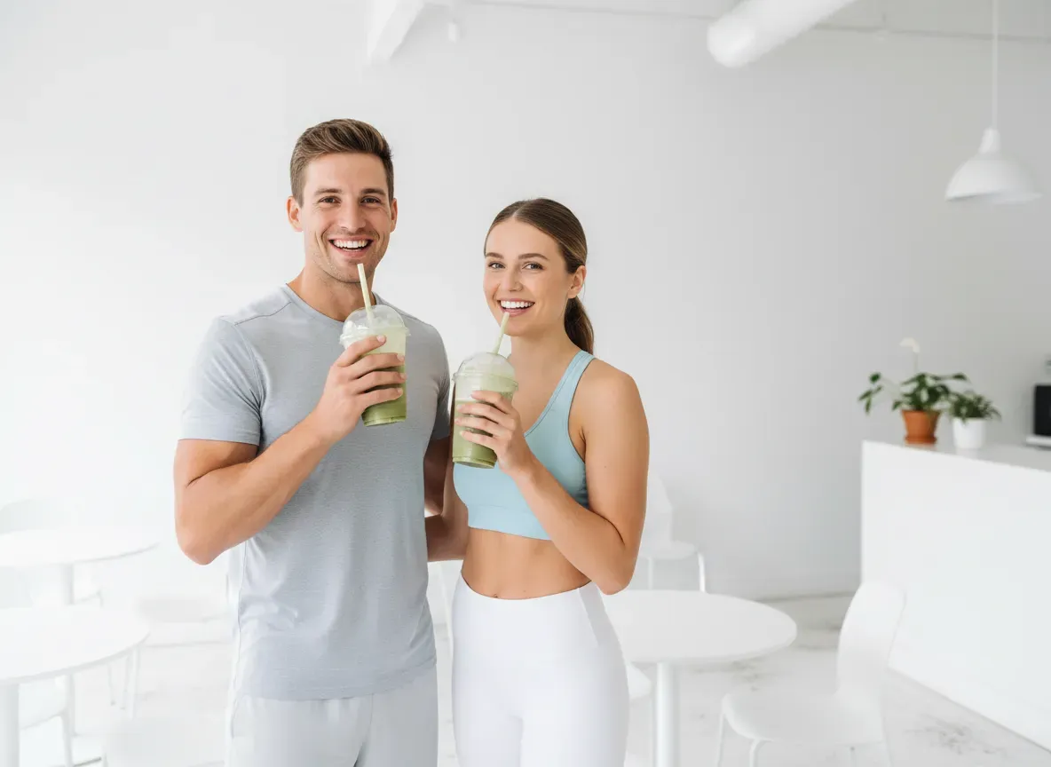 Couple with pure eats drinks