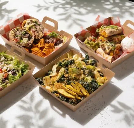 salad and sandwiches